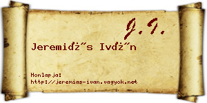 Jeremiás Iván névjegykártya
