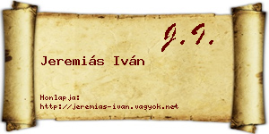 Jeremiás Iván névjegykártya